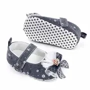 Pantofiori bleumarine cu floricica si fundita LID2522-2-sa31