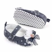 Pantofiori bleumarine cu floricica si fundita LID2522-2-sa31