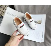 Pantofi eleganti albi tip mocasini pentru baietei LIv358-1-SA48