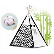 Cort de joaca pentru copii cu ghirlanda,lumini si 2 pernite ricokids 740005, 120 x 120 x 165 cm - panda edeedi740005