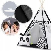Cort de joaca pentru copii cu ghirlanda,lumini si 2 pernite ricokids 740005, 120 x 120 x 165 cm - panda edeedi740005