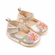 Pantofiori aurii cu floricica brodata ADd2446-1-sa24