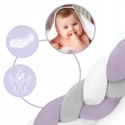 Protectie laterala pentru patut, impletita, 3 m, ricokids 722104 - mov edeedi722104