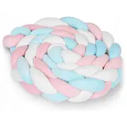 Protectie laterala pentru patut, impletita, 3 m, ricokids 722105 - albastru - roz edeedi722105