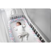 Protectie laterala pentru patut, impletita, 3 m, ricokids 722105 - albastru - roz edeedi722105