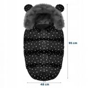 Sac de dormit 95 x 48 cm ricokids elmi 720007 - negru cu triunghiuri albe edeedi720007
