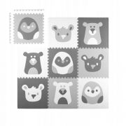 Salteluta de joaca 180 x 180 cm ricokids 7503 - gri cu animalute edeedi7503