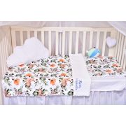 Lenjerie 3 piese patut  120x60 cm model caprioare si plus alb PFCC6029