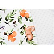 Lenjerie 3 piese patut  120x60 cm model caprioare si plus alb PFCC6029