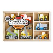 Set de 7 masinute utilitare din lemn - okemd3180
