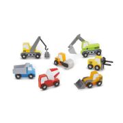 Set de 7 masinute utilitare din lemn - okemd3180