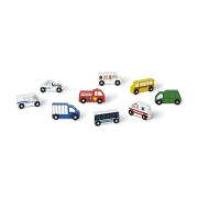 Set de 9 masinute utilitare din lemn - okemd3170