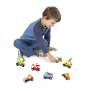 Set de 7 masinute utilitare din lemn - okemd3180