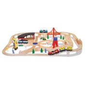 Set trenulet din lemn cu depou melissa and doug - okemd0701