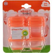 8 Recipiente mici pentru congelat Press 'n' Pop 4 luni+, 30 ml, Vital Baby OMDVB443010