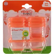 8 Recipiente mici pentru congelat Press 'n' Pop 4 luni+, 30 ml, Vital Baby OMDVB443010