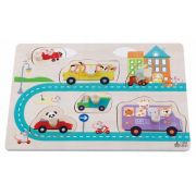 Puzzle din lemn cu 6 elemente sun baby 060 street  edeedie01.060.1.1
