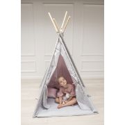 Cort De Joaca Stars Reversibil, Cu Saltea Impermeabila Inclusa, Indian Teepee Din Bumbac, Roz Gri Pjb63046