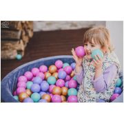 Piscina Uscata 250 Bile 7 Cm Meowbaby  , Auriu, Roz Inchis, Violet Si Turcoaz, Flower Set, 90x30 Cm, Catifea Blue Pjbb001011