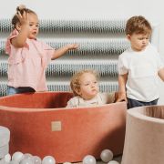 Piscina Uscata Cu 200 De Bile (alb, Bej, Auriu, Transparent) Meowbaby  , 90x30 Cm, Catifea Rosu Marsala Pjbbv03004w