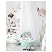 Piscina Uscata Cu 250 De Bile (alb, Mint, Bej, Roz Pastel, Transparent) Meowbaby  , Cupcake, 90x30 Cm, Mint Pjbb001006