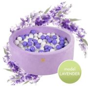 Piscina Uscata Cu 250 De Bile (alb Perlat, Alb, Lila) Meowbaby  , Lavanda, 90x30 Cm, Catifea Lila Pjbb001026