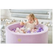 Piscina Uscata Cu 250 De Bile (alb Perlat, Alb, Lila) Meowbaby  , Lavanda, 90x30 Cm, Catifea Lila Pjbb001026