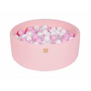 Piscina Uscata Cu 250 De Bile (alb Perlat, Transparent, Roz Pastel) Meowbaby  , Amour, 90x30 Cm, Roz Deschis Pjbb001020