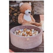 Piscina Uscata Cu 250 De Bile (auriu, Alb, Transparent, Bej ) Meowbaby  , Teddy Bear, 90x30 Cm, Catifea Bej Pjbb001009