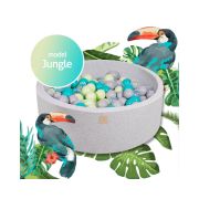 Piscina Uscata Cu 250 De Bile (turcoaz, Transparent, Verde, Gri) Meowbaby  , Jungle, 90x30 Cm, Gri Deschis Pjbb001017
