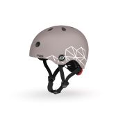 Casca De Protectie Pentru Copii, Sistem De Reglare Magnetic Cu Led, Xxs-s, 45-51 Cm, 1 An+, Brown Lines, Scoot  Ride Pjb96563