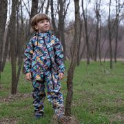 Salopeta impermeabila pentru copii Kidscare, cu protectie la vant si apa cu imprimeu Cosmos - marime 122 SUPKCSI504_Cosmos-122