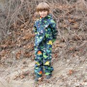 Salopeta impermeabila pentru copii Kidscare, cu protectie la vant si apa cu imprimeu Dinozauri - marime 98 SUPKCSI505_Dinozauri-98