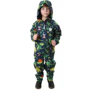 Salopeta impermeabila pentru copii Kidscare, cu protectie la vant si apa cu imprimeu Dinozauri - marime 98 SUPKCSI505_Dinozauri-98