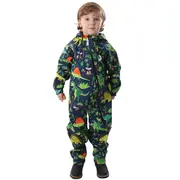 Salopeta impermeabila pentru copii Kidscare, cu protectie la vant si apa cu imprimeu Dinozauri - marime 98 SUPKCSI505_Dinozauri-98