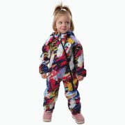 Salopeta impermeabila pentru copii Kidscare, cu protectie la vant si apa cu imprimeu Graffiti - marime 110 SUPKCSI501_Graffiti-110