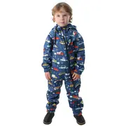 Salopeta impermeabila pentru copii Kidscare, cu protectie la vant si apa cu imprimeu Masini - marime 122 SUPKCSI508_Masini-122