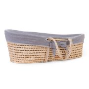 Cos bebe Childhome Moise din coji de porumb cu saltea, Husa Jerse Gri ERF5420007161149