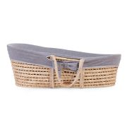 Cos bebe Childhome Moise din coji de porumb cu saltea, Husa Jerse Gri ERF5420007161149