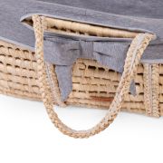 Cos bebe Childhome Moise din coji de porumb cu saltea, Husa Jerse Gri ERF5420007161149
