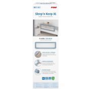 Bariera protectie anticadere pat copii, lungime 150 cm, albastru-gri, Reer Sleep'n Keep XL 45111
