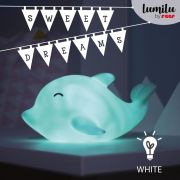 Lampa de veghe cu LED, cu oprire cronometrata, forma delfin, albastra, Lumilu Sea Life Dolphin, Reer 52293