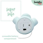 Lampa de veghe cu LED, forma rinocer, albastra, Lumilu Mini Zoo Rhino, Reer 52343