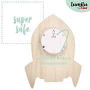 Lampa de veghe de perete, cu led, lumina reglabila si oprire cronometrata, forma racheta, Lumilu Silhouette Rocket, Reer 52157