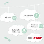 Lampa de veghe si veioza cu LED, lumina reglabila si functie oprire cronometrata, forma foca, alba, Lumilu Lazy Friends Seal, Reer 52240