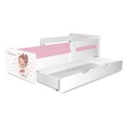 Pat copii Balerina P2 2-12 ani cu sertar si 2 protectii laterale detasabile - PC-P-SRT-BAL-P2-80