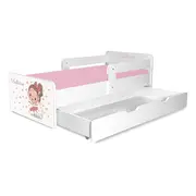 Pat copii Balerina P2 2-12 ani cu sertar si 2 protectii laterale detasabile - PC-P-SRT-BAL-P2-80
