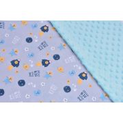 Lenjerie 3 piese patut 120x60 cm model astronauti si plus bleu PFCPF1041