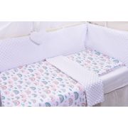 Lenjerie 3 piese patut 120x60 cm model curcubee si plus minky alb PFCPF25820