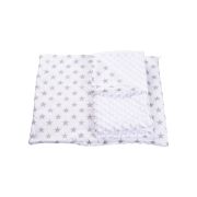 Lenjerie 3 piese patut 120x60 cm model stelute gri si plus alb PFCPF6921